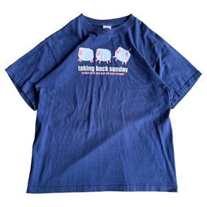 Vtg Taking Back Sunday Sheep Band Shirt Sz Large 90s Y2K Tshirt Graphic
